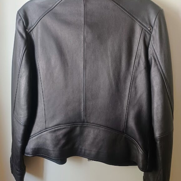 Kenneth Cole Reaction Leather Moto Jacket - Women's L - Black - Picture 4 of 12